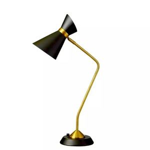Dainolite 1 Light Table Lamp, Black Shades Vintage